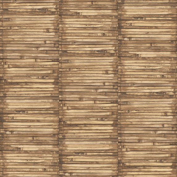 Galerie Wallcoverings Global Fusion Bamboo Effect Non-woven Matte Wallpaper Roll 33 feet long x 21 inches wide - Brown