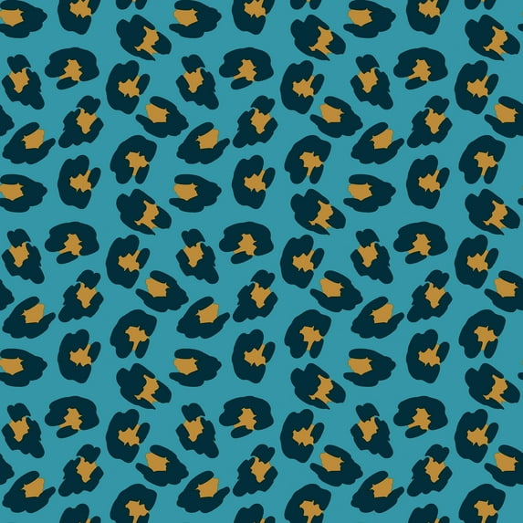 Galerie Wallcoverings Into The Wild Leopard Print Non-woven Metallic Wallpaper Roll 33 feet x 21 inches - Blue