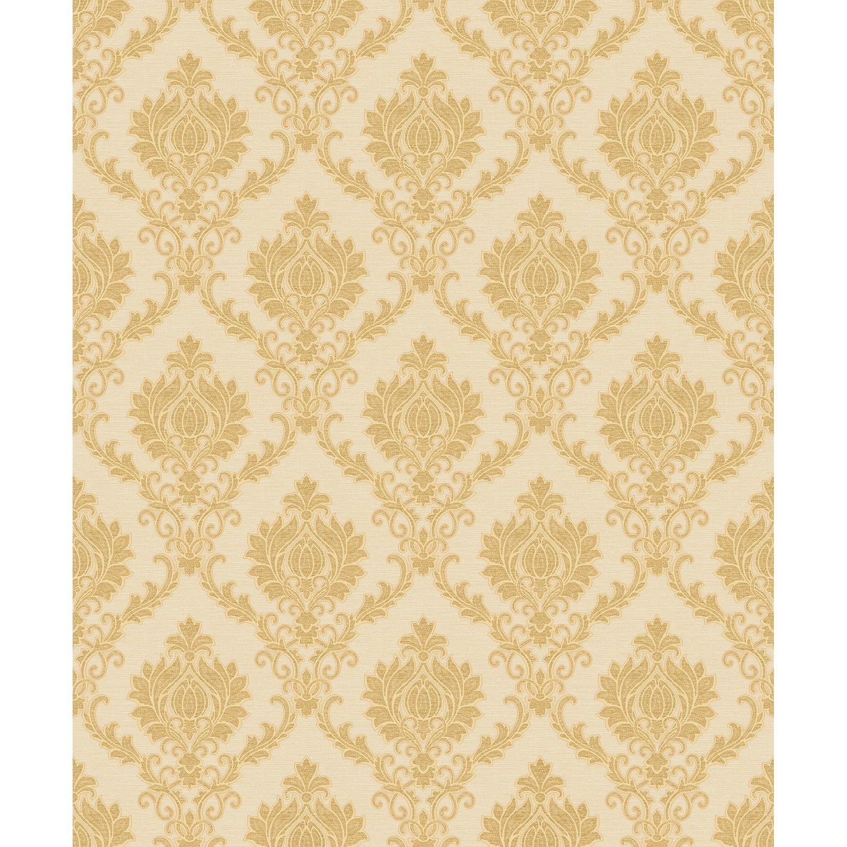 Gold Embossed Damask 3D Vinyl Wallpaper Roll