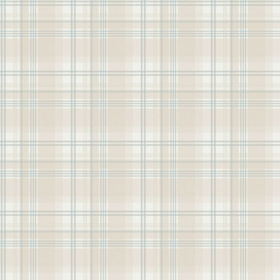 Galerie Wallcoverings Kitchen Recipes Traditional Plaid Design Vinyl on Non-woven Matte Wallpaper Roll 33 feet x 21 inches - Light Beige/Grey