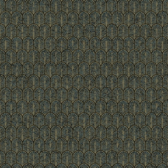 Galerie Wallcoverings Lustre Collection Geometric Arc Non-woven Shimmer Wallpaper Roll 33 feet x 21 inches - Black