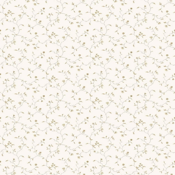 Galerie Wallcoverings Miniatures 3 Mini Floral Vine Design Vinyl on Non-woven Matte Wallpaper Roll 33 feet x 21 inches - Beige