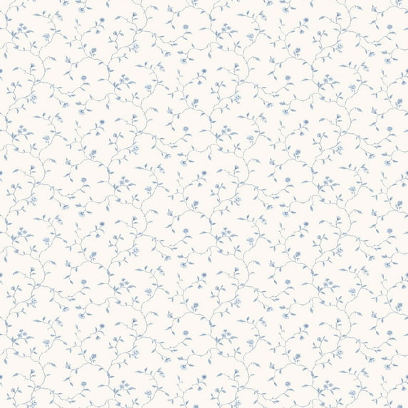 Galerie Wallcoverings Miniatures 3 Mini Floral Vine Design Vinyl on Non-woven Matte Wallpaper Roll 33 feet x 21 inches - Light Blue