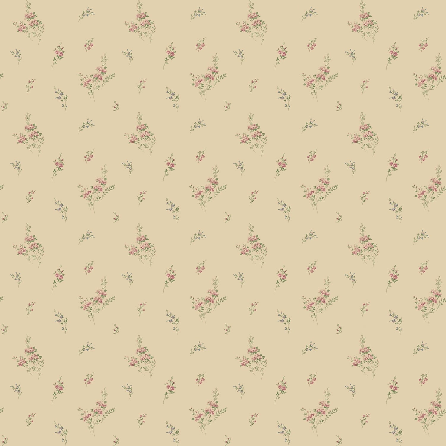 Tiny Rose Cluster Design Pink Vinyl Wallpaper Roll