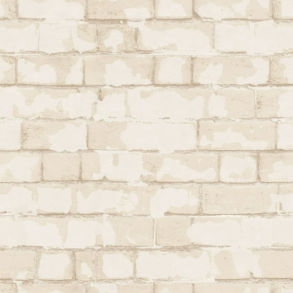 Galerie Wallcoverings Nostalgie Collection Brick Wall Non-woven Matte Wallpaper Roll 33 feet x 21 inches - Cream