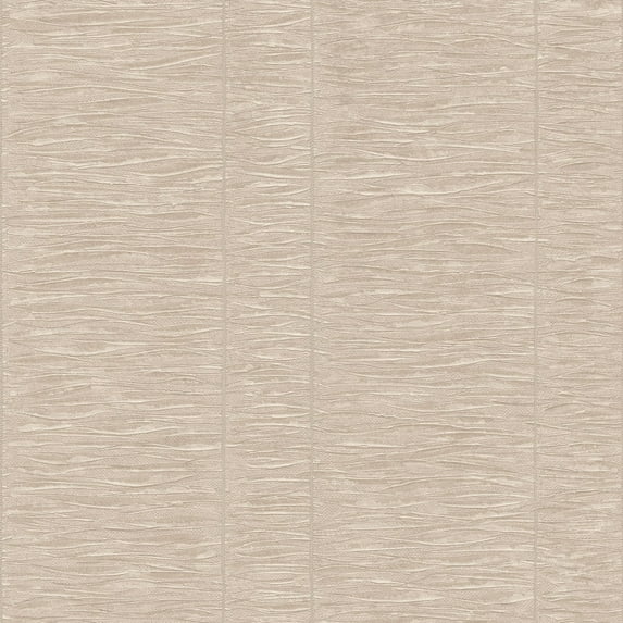 Galerie Wallcoverings Palazzo Collection Pleated Stripe Vinyl on Non-woven Matte Wallpaper Roll 33 feet x 21 inches - Beige