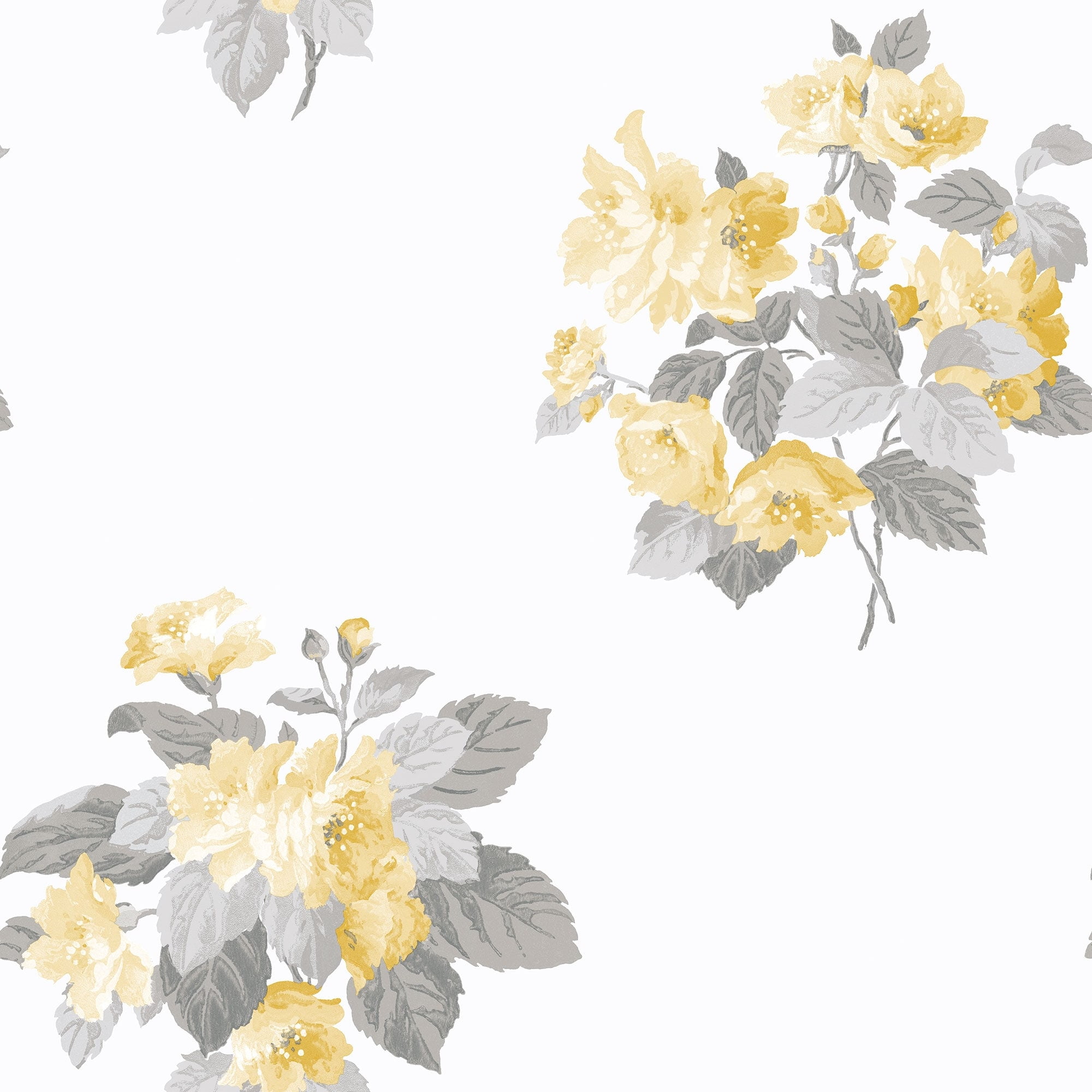 Galerie Wallcoverings Secret Garden Floral Bouquet Non-woven Matte Wallpaper  Roll 33 feet x 21 inches - Yellow - Walmart.com, image size:2000x2000