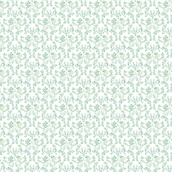 Galerie Wallcoverings Small Prints Ogee Floral Non-woven Matte Wallpaper Roll 33-feet long x 21-inches wide - Emerald Green/Turquoise