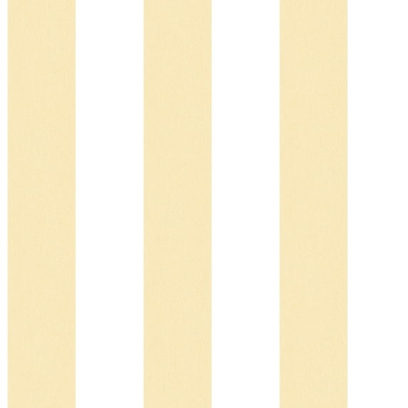 Galerie Wallcoverings Smart Stripes 2 Surface Stripe Vinyl on Non-Woven Matte Wallpaper Roll 33 feet x 21 inches - Yellow/White
