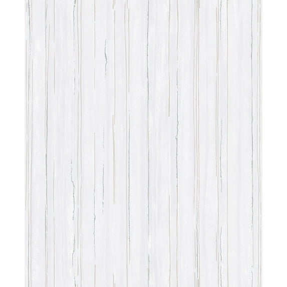 Galerie Wallcoverings Special FX 2 Collection Glitter Stripe Mylar on Non-woven Wallpaper Roll 33-feet long x 21-inches wide - White