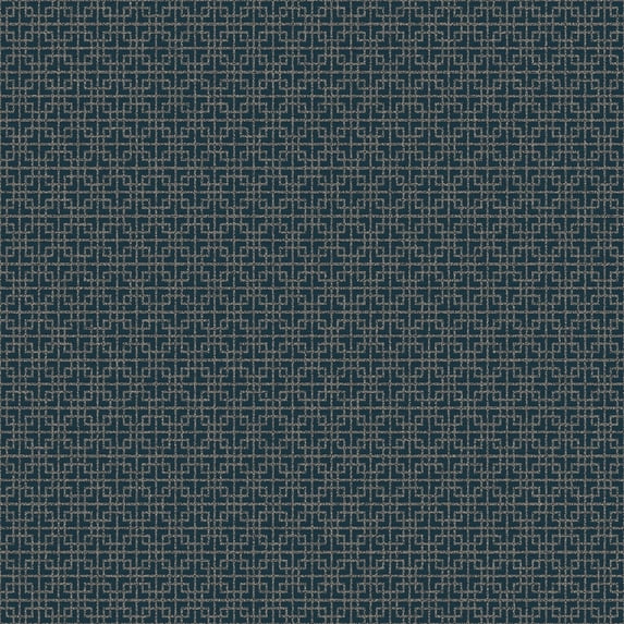 Galerie Wallcoverings TexStyle Collection Greek Key Non-woven Metallic Wallpaper Roll 33 feet x 21 inches - Navy