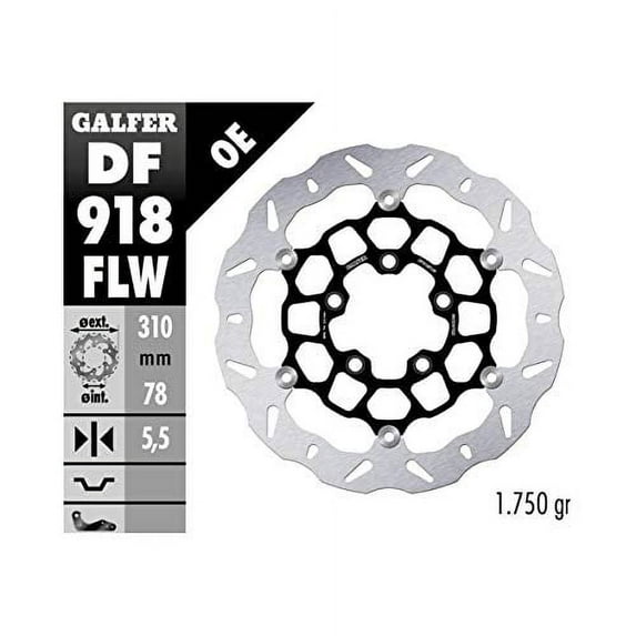 Galfer Floating Wave Brake Rotor - Front (Front) (Black) for 09-15 Triumph
