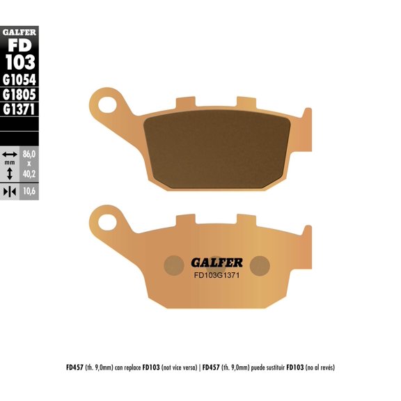 Galfer Brakes FD103G1371 1371 HH Sintered Brake Pads