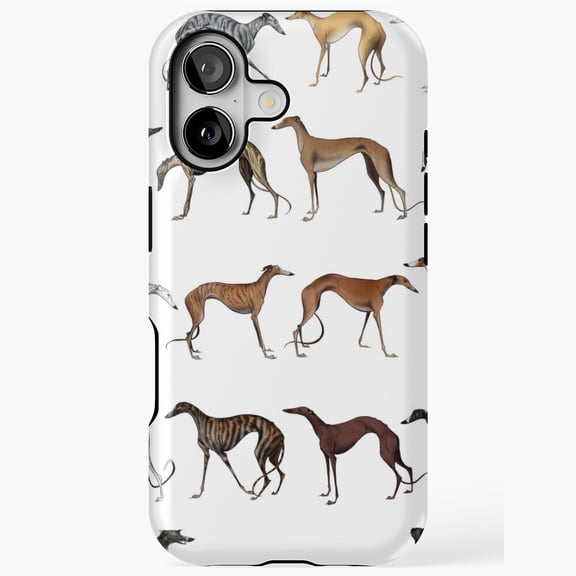 Galgo Colours Artistic Dog Print Phone Case for iPhone 17 16 15 14 13 12 11 Pro Max