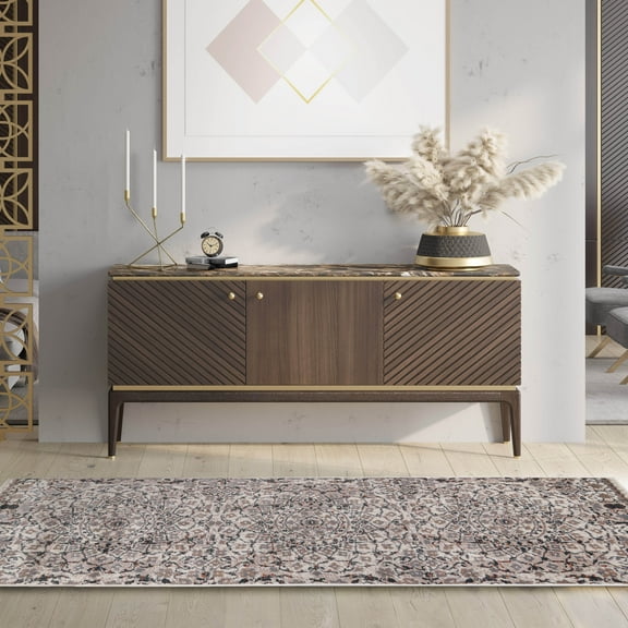 Gali Plush Polypropylene Indoor Area Rug - 2' 7" x 8', Tuscan