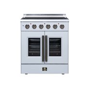 Galiano 30 Inch French Door Electric range, 4 radiant burners, 4.32 cf. True Convection oven, White