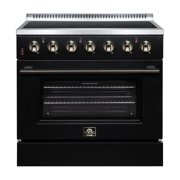 Galiano 36 Inch Freestanding Electric range, 5 radiant burners, 5.36 cf. True Convection oven, Black
