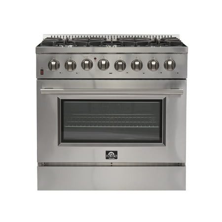 Forno Appliances - Galiano Alta Qualita 5.36 Cu. Ft. Freestanding Dual Fuel Range with Convection Oven - Silver