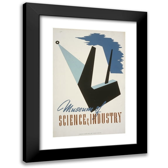 Galic 11x14 Black Modern Framed Museum Art Print Titled - Museum of Science and Industry (1936)