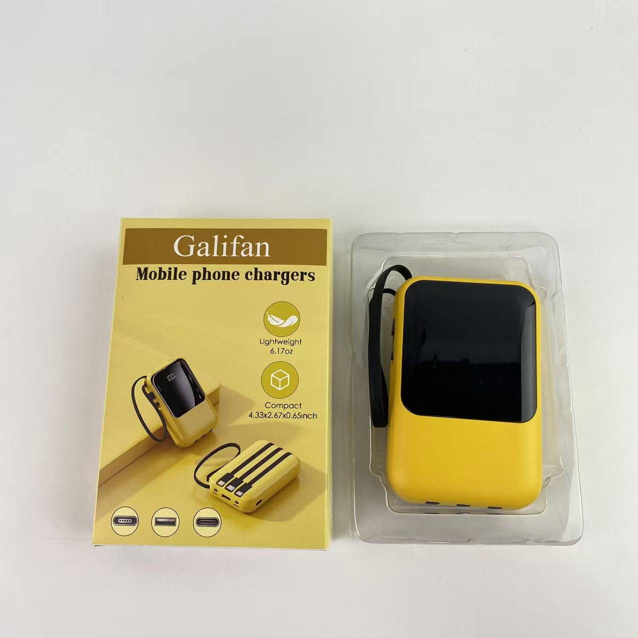 Galifan Mobile phone chargers,Portable Charger with Built in Fast Charging Cables