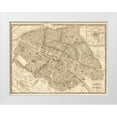 thumbnail image 1 of Galignani, Antonio 32x25 White Modern Wood Framed Museum Art Print Titled - Plan of Paris and Environs, 1865, 1 of 4