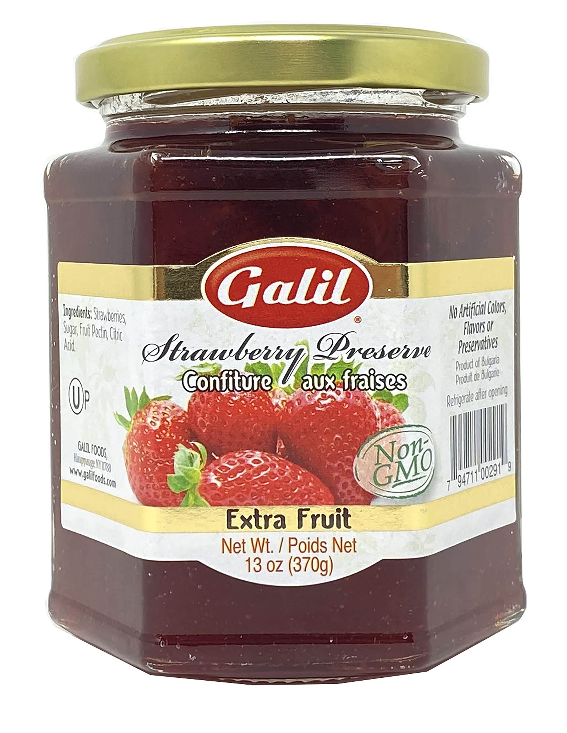 Galil Fruit Preserves NonGmo Strawberry Jam, Kosher Fruit Preserves