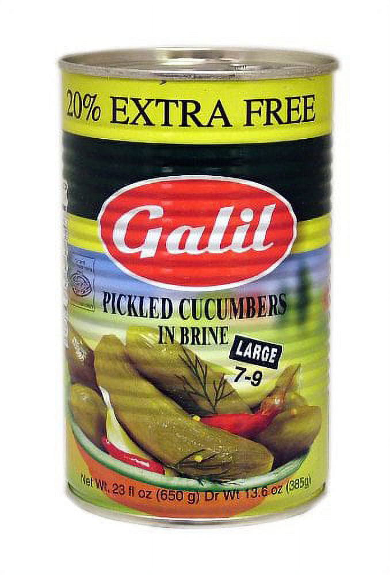 Galil Pickled Cucumbers in Brine, (Large 79) + 20 Extra, 23 Fl Oz (Pack of 12)