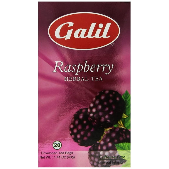 Galil Tea, Raspberry - 20 Count Boxes (Pack Of 6) - Herbal Tea - Naturally Caffeine Free - Certified Kosher