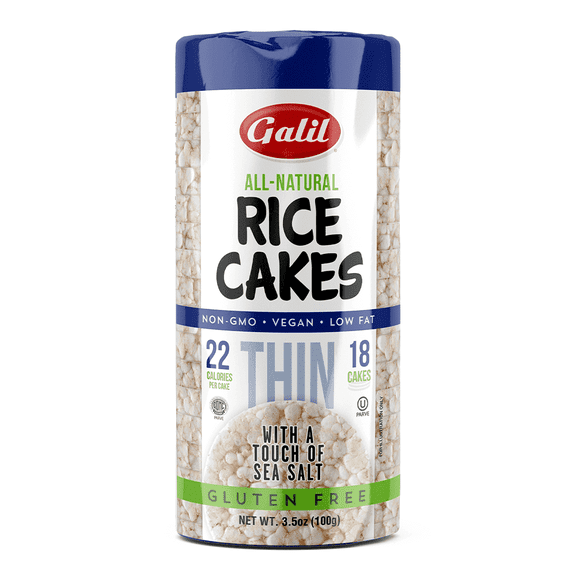 Galil Thin Rice Cakes with Sea Salt Vegan and Gluten Free Snacks, 3.5 oz