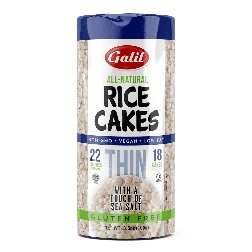 Galil Thin Rice Cakes with Sea Salt, Vegan and Gluten Free Snacks, Plain Rice Cakes, Low Salt Snacks, 3.5 oz