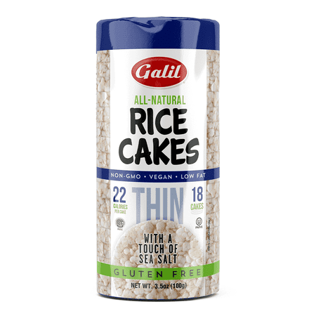 Galil Thin Rice Cakes with Sea Salt, Vegan and Gluten Free Snacks, Plain Rice Cakes, Low Salt Snacks, 3.5 oz