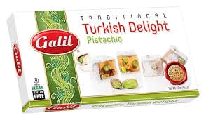 Galil Turkish Delight, Pistachio, 16-Ounce Boxes (Pack of 4) by Galil