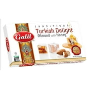 Galil Turkish Delights 16 Ounce Box  Authentic Turkish Delights Gift Box Handmade in Turkey  Vegan, Gluten-Free, Kosher Parve 16 Ounce Almond Honey