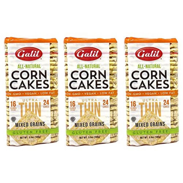 Galil Ultra Thin Corn Cakes Corn Cakes Mixed Grains Corn Snacks 3.5