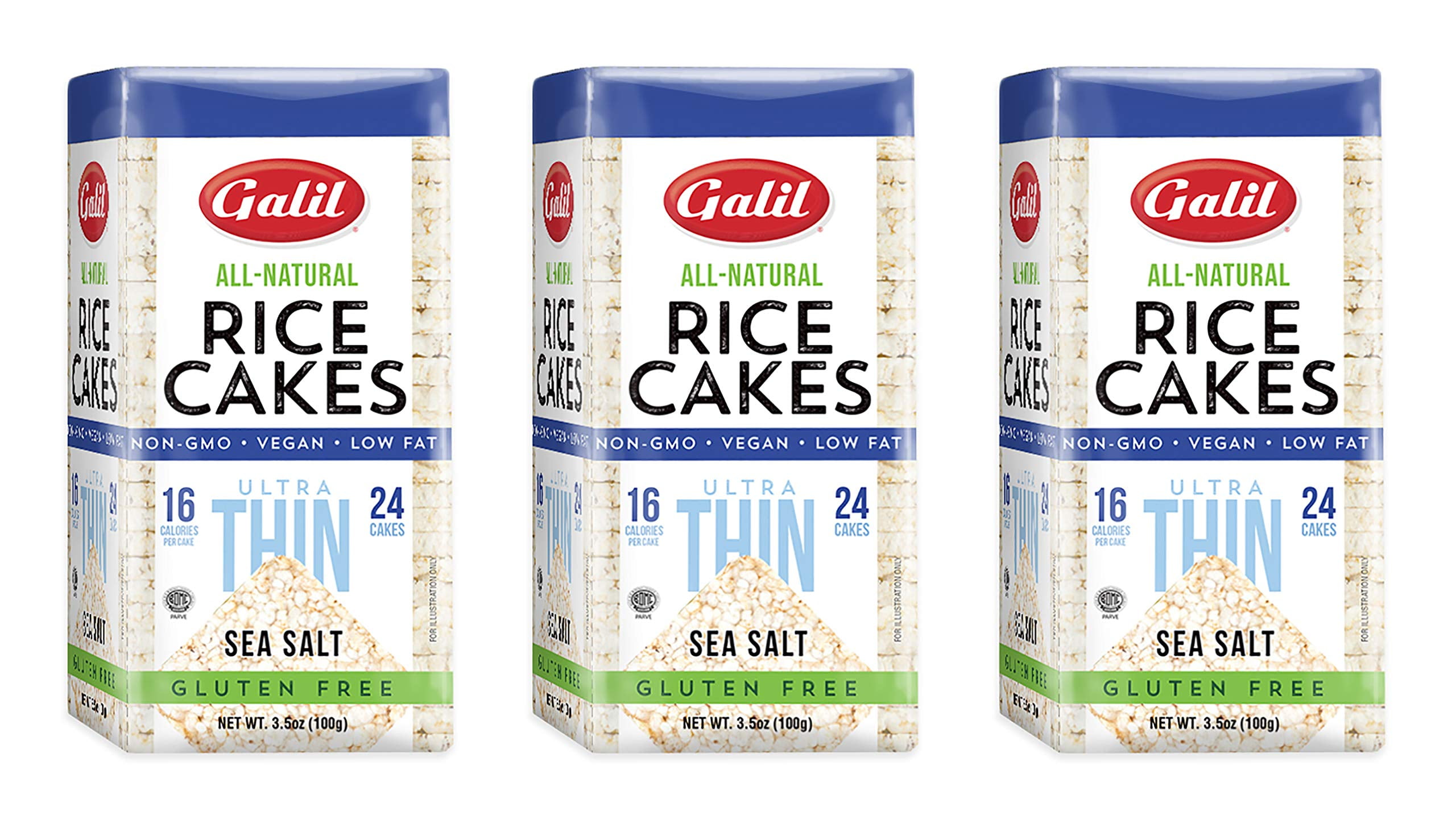 Galil UltraThin Rice Cakes MGF3 with Sea Salt Pack of 3 AllNatural
