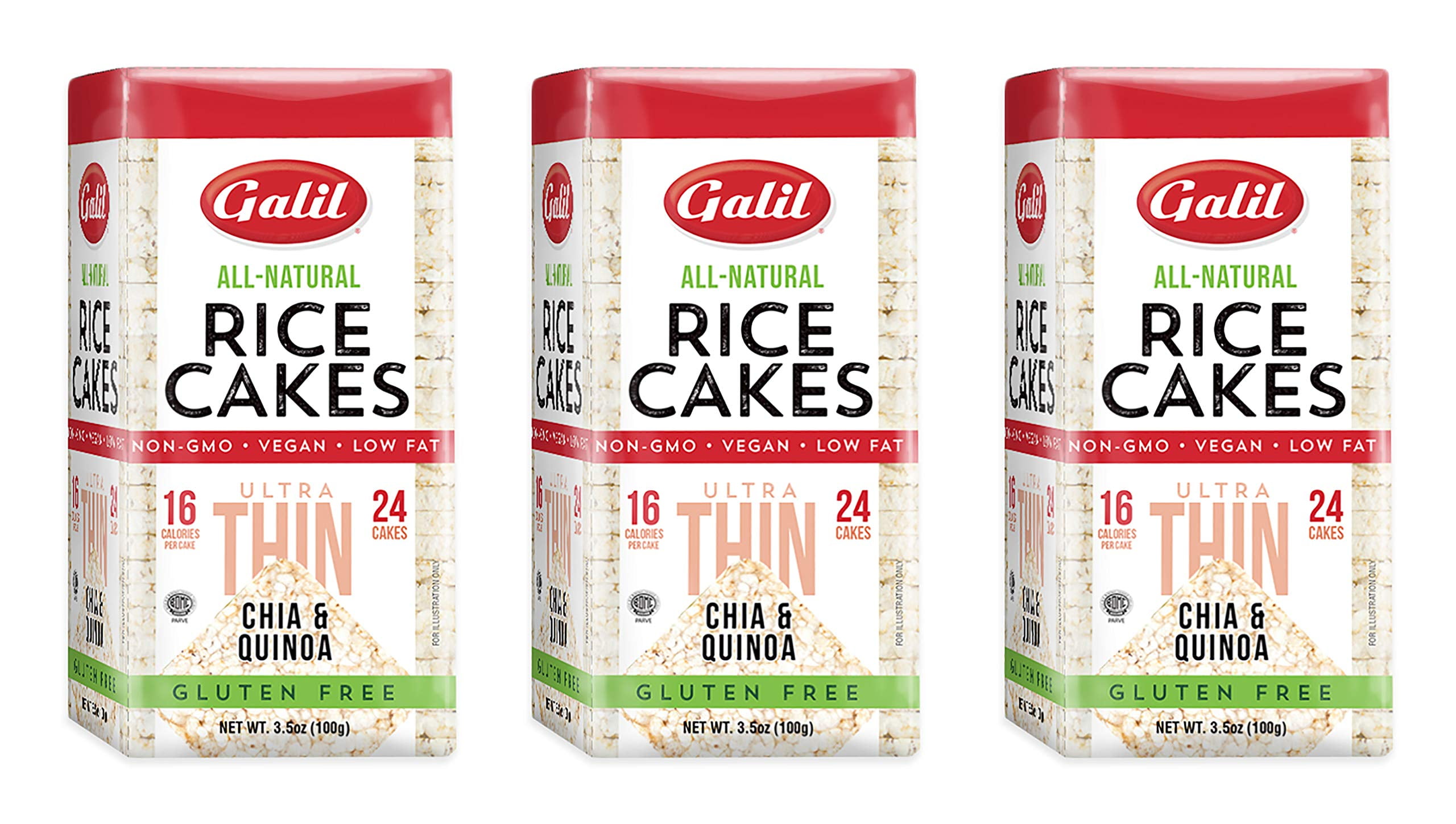 Not Natural Rice Galil Ultra-Thin Rice Cakes MZF22 with Chia & Quinoa Pack of 3 | All ...