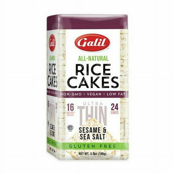 Galil Ultra Thin Rice Cakes | Square | Sesame & Salt | 3.5 oz