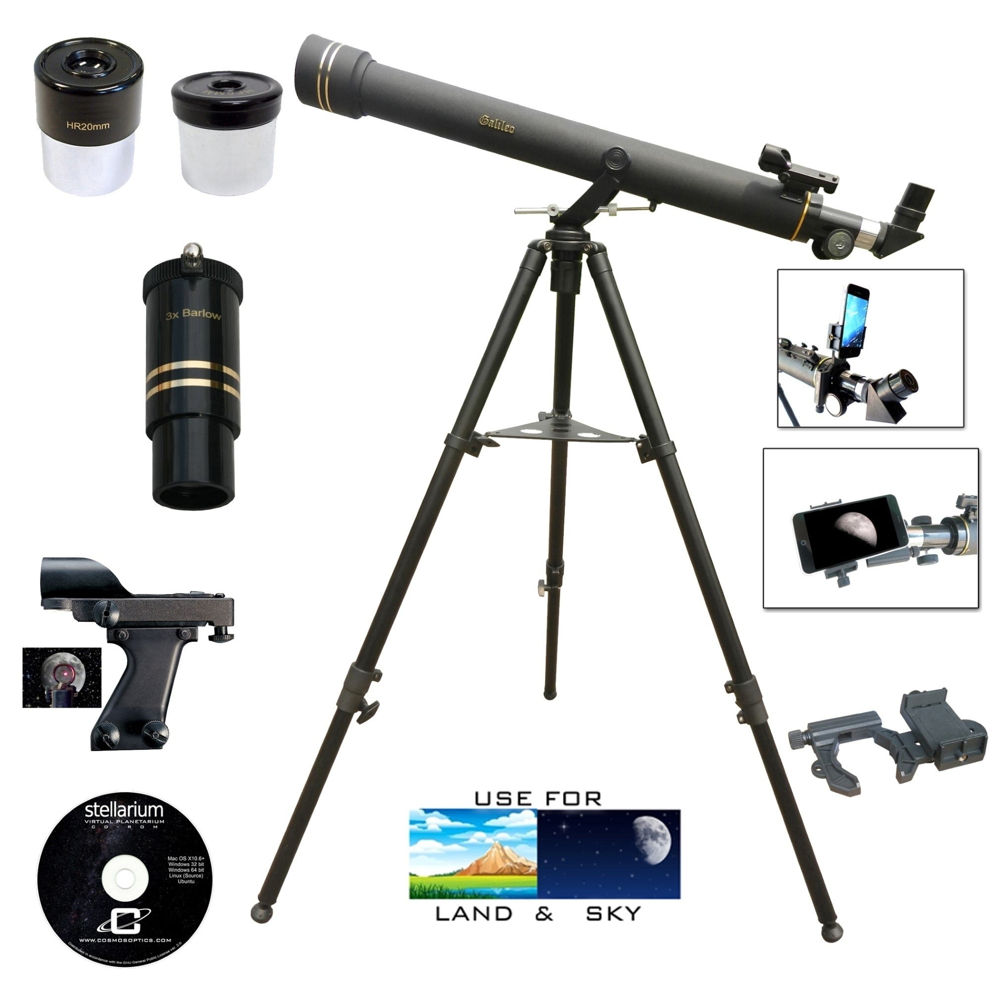 Galileo 800mmx72mm Refractor SMART SCOPE