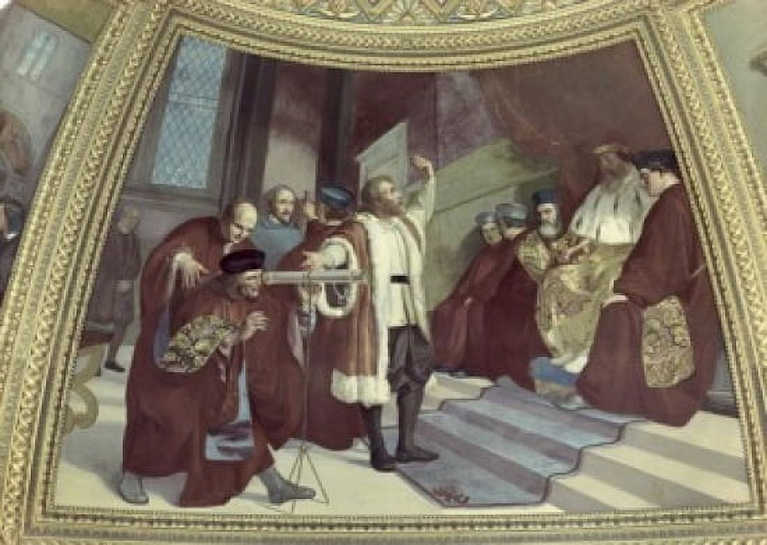 Galileo Demonstrates First Telescope to the Doge of Venice Sabatelli Canvas Art - (18 x 24)
