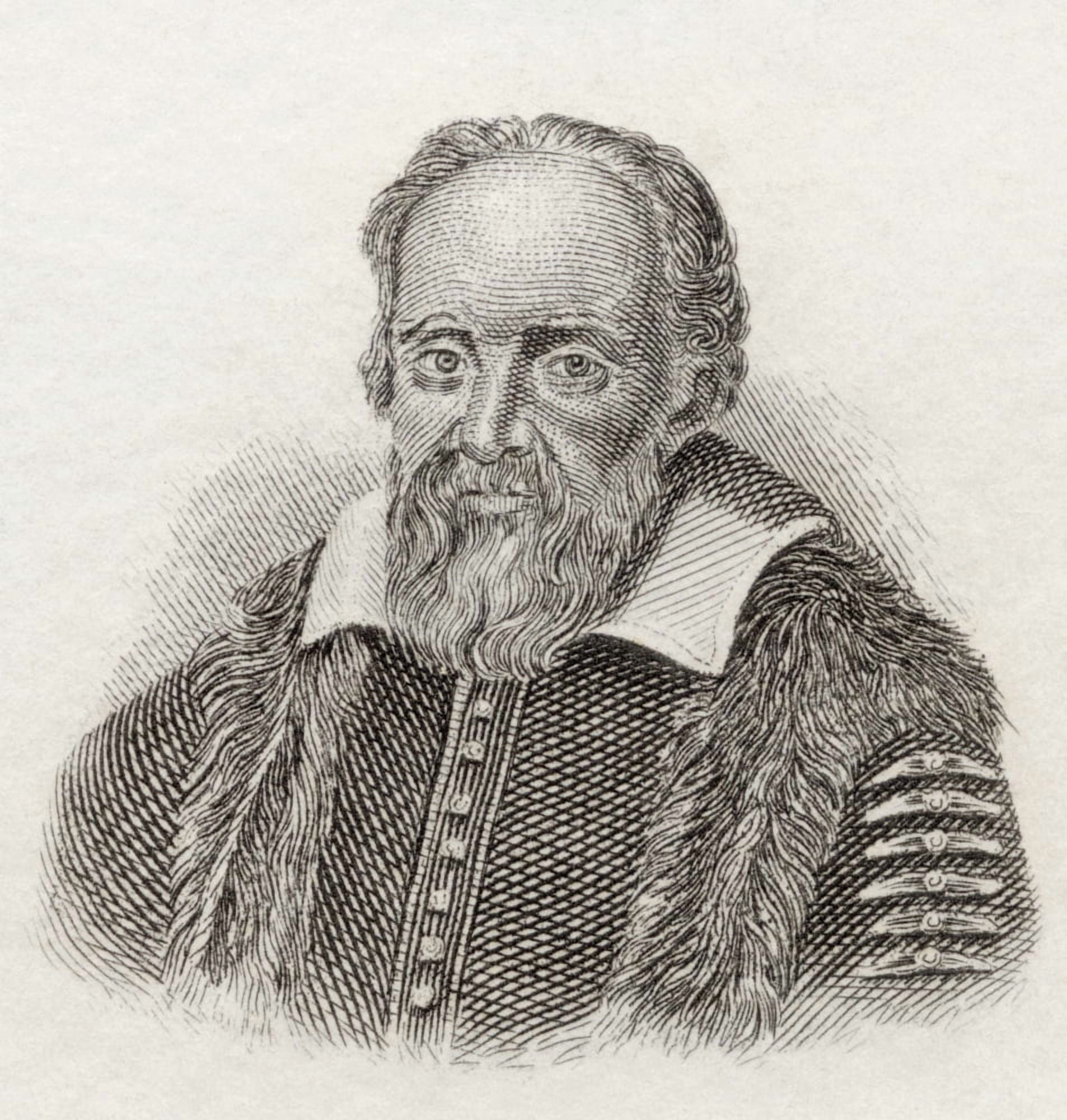 Galileo Galilei 1564 To 1642 Italian Physicist Mathematician Astronomer And Philosopher From Crabbs Historical Dictionary Published 1825 Canvas Art - Ken Welsh Design Pics (28 x 30)