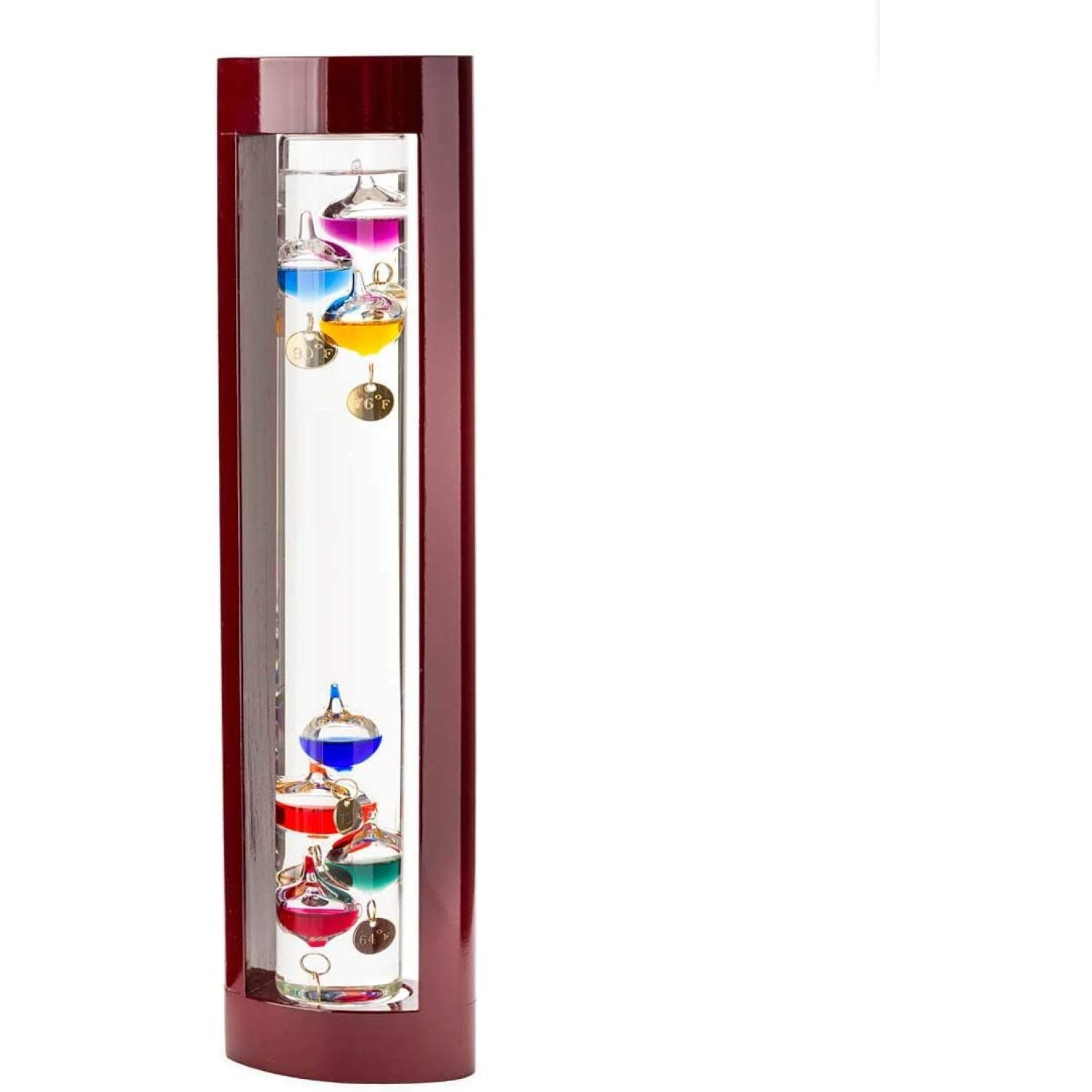 Galileo Glass Thermometer 14.5Inches Tall with Cherry Wood Frame