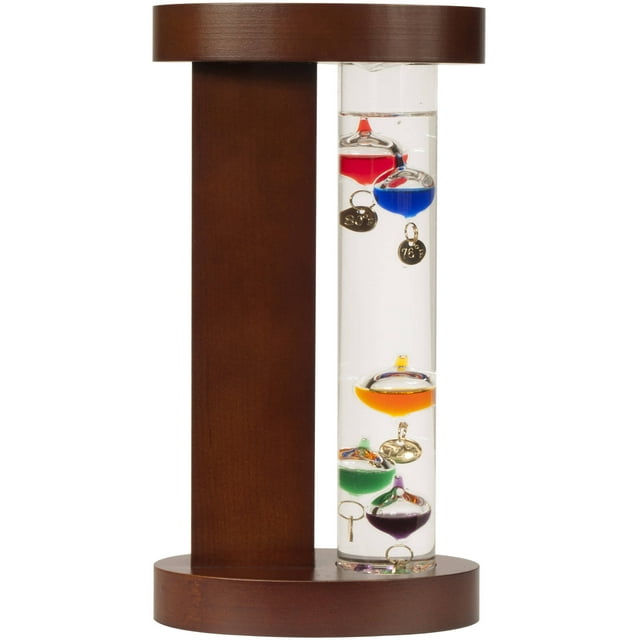 Galileo Thermometer with Wood Stand