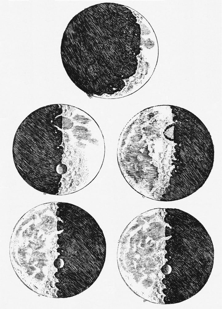 Galileos drawings of the phases of the moon Canvas Art - Stocktrek Images (24 x 34)