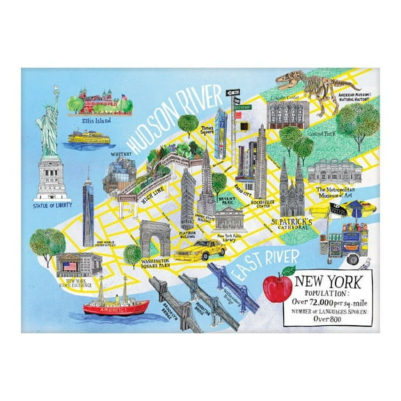 Galison - New York City Map - 1000 Piece Jigsaw Puzzle