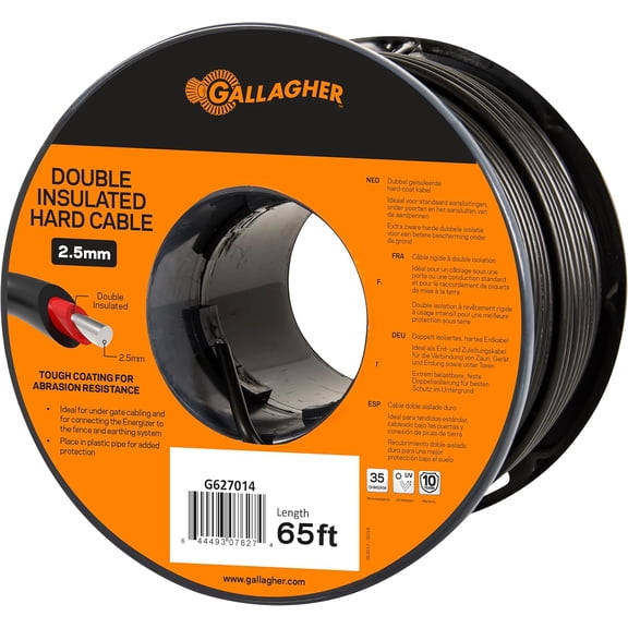 Gallagher 2.5 mm Double-Insulated Electric Fence Cable, 65 Feet