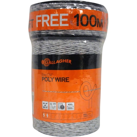 Gallagher 1/16 Inch Electric Fence Poly Wire, 1,640 Feet