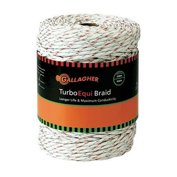 Gallagher G62174 0.13 x 656 ft. Ultra White Turbo Equibraid
