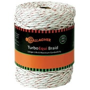 Gallagher G62174 Electric Fence Turbo Equibraid, Ultra White, 1/8-In. x 656-Ft. - Quantity 1
