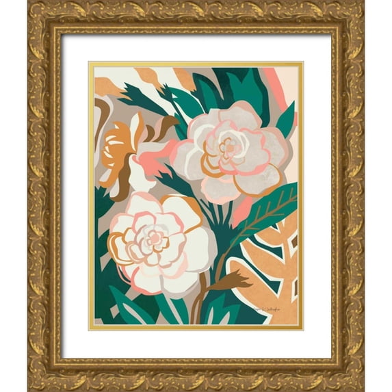 Gallagher, Megan 12x14 Gold Ornate Wood Framed with Double Matting Museum Art Print Titled - Gardenia II