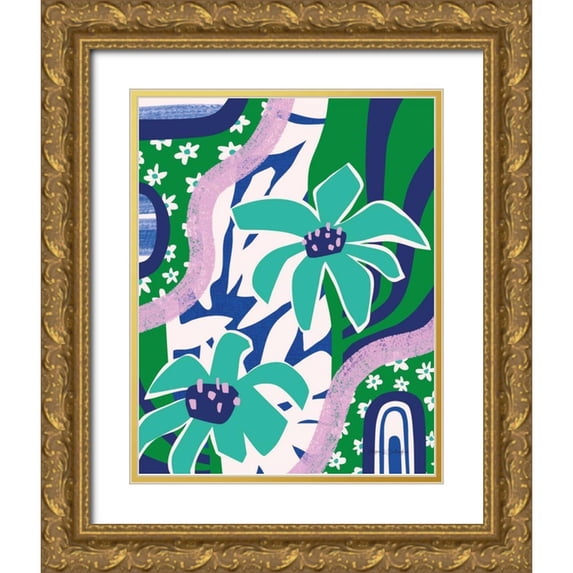 Gallagher, Megan 20x24 Gold Ornate Wood Framed with Double Matting Museum Art Print Titled - Daisies